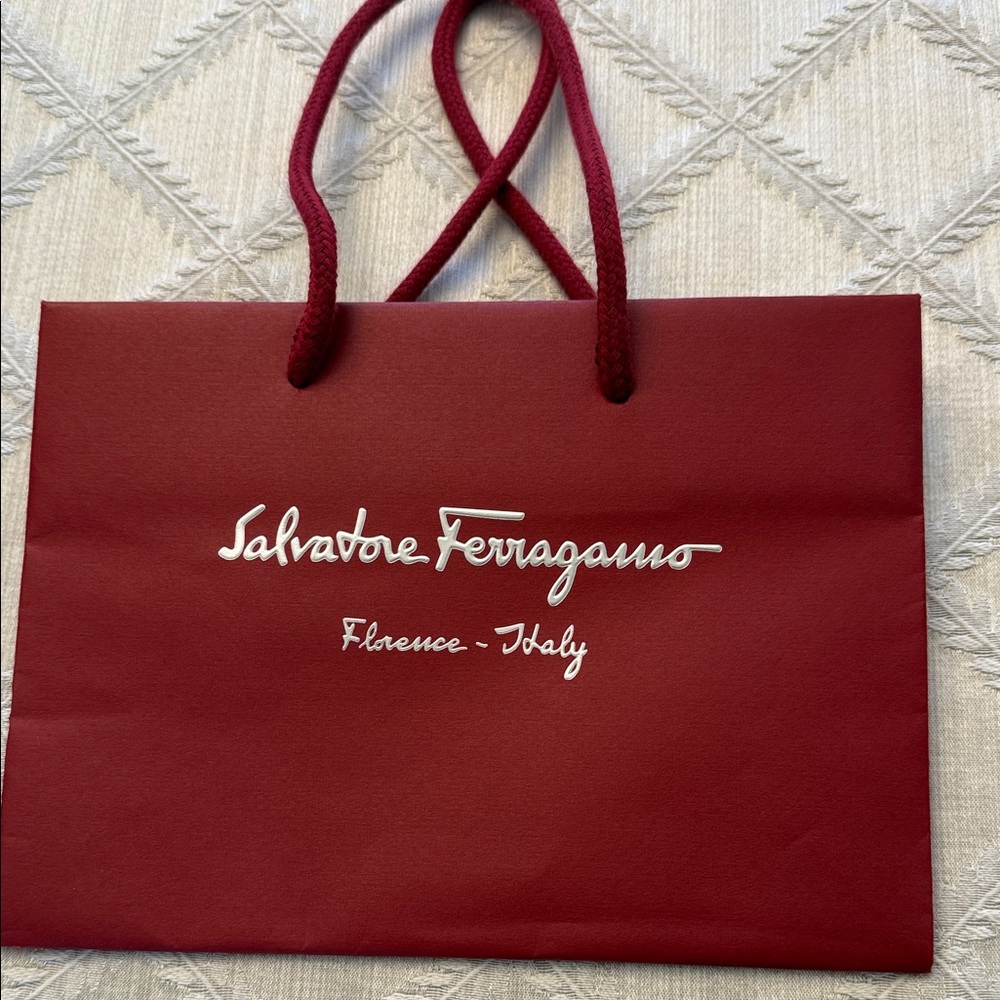 Salvatore Ferragamo Red Tote Shopping Bag with Rope Handles